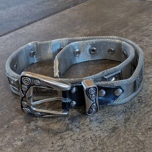 Vintage Metal Mesh Grunge Steampunk Silver Flexible Western Belt Size S